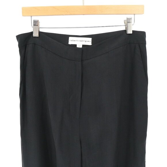 Robert Rodriguez Wide Leg Side Ribbon Stripe Black Silk Pants Trousers 10 - Picture 4 of 6